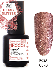 VERNIZ GEL INOCOS MARIA ESTRELA ROSA OURO 15ml