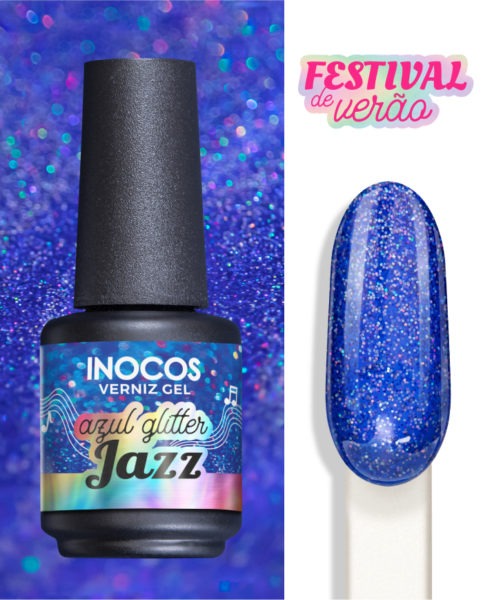 VERNIZ GEL INOCOS AZUL GLITTER JAZZ