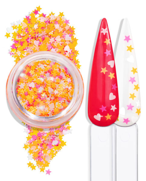 GLITTER FANTASIA MIX LARANJA, ROSA E BRANCO