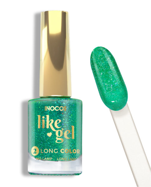 VERNIZ LIKE GEL INOCOS 151 VERDE GLITTER FUNK, 11ML