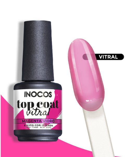 TOP COAT VITRAL MAGENTA VIDRO